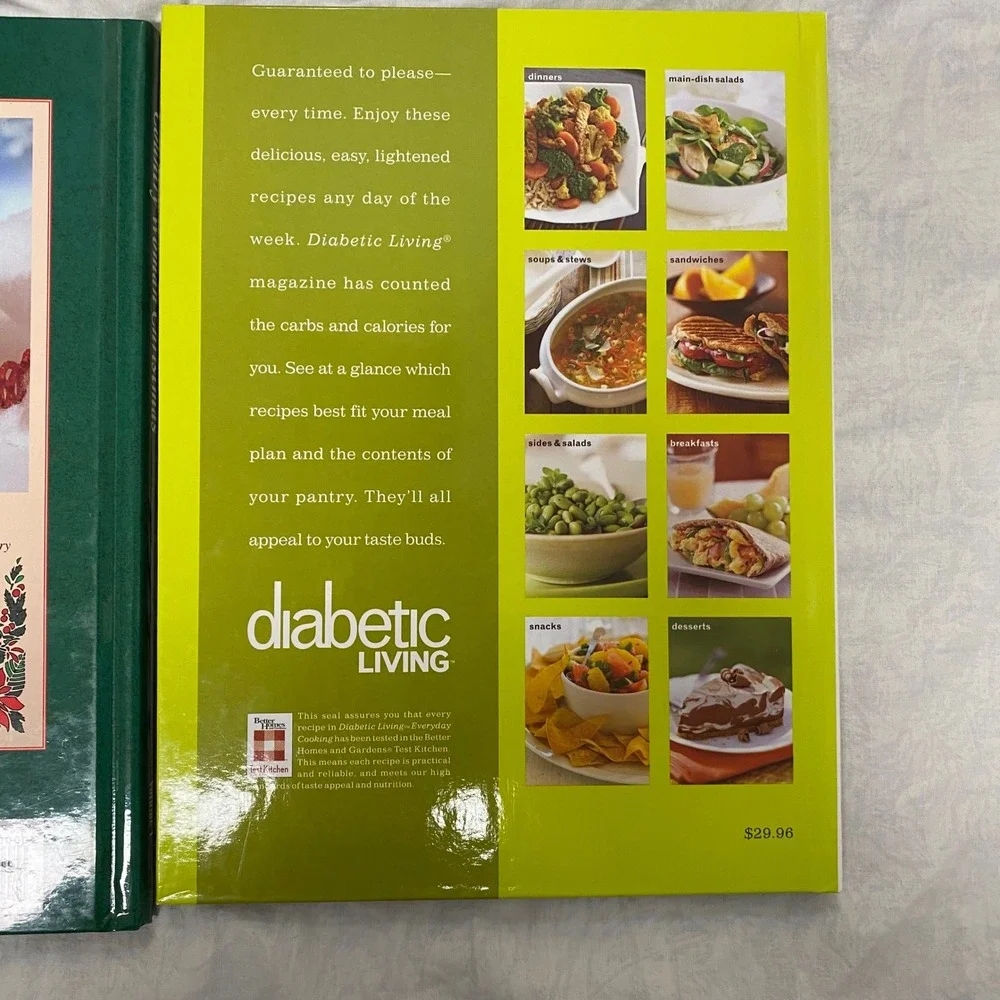 Lot of 3 Hardcover Diabetic Living & Country Woman Christmas Cookbook Books